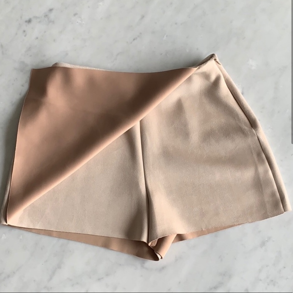 Zara - Tan Suede Mini Skort - Picture 2 of 2